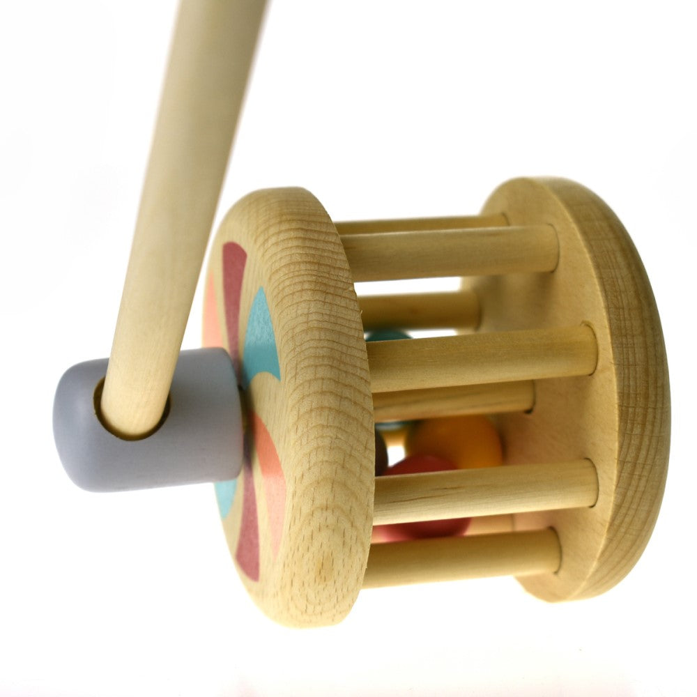 Push Along Wooden Maroon Tumbler
