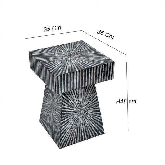 Pyramid Pearl Radiance Handmade Side Table