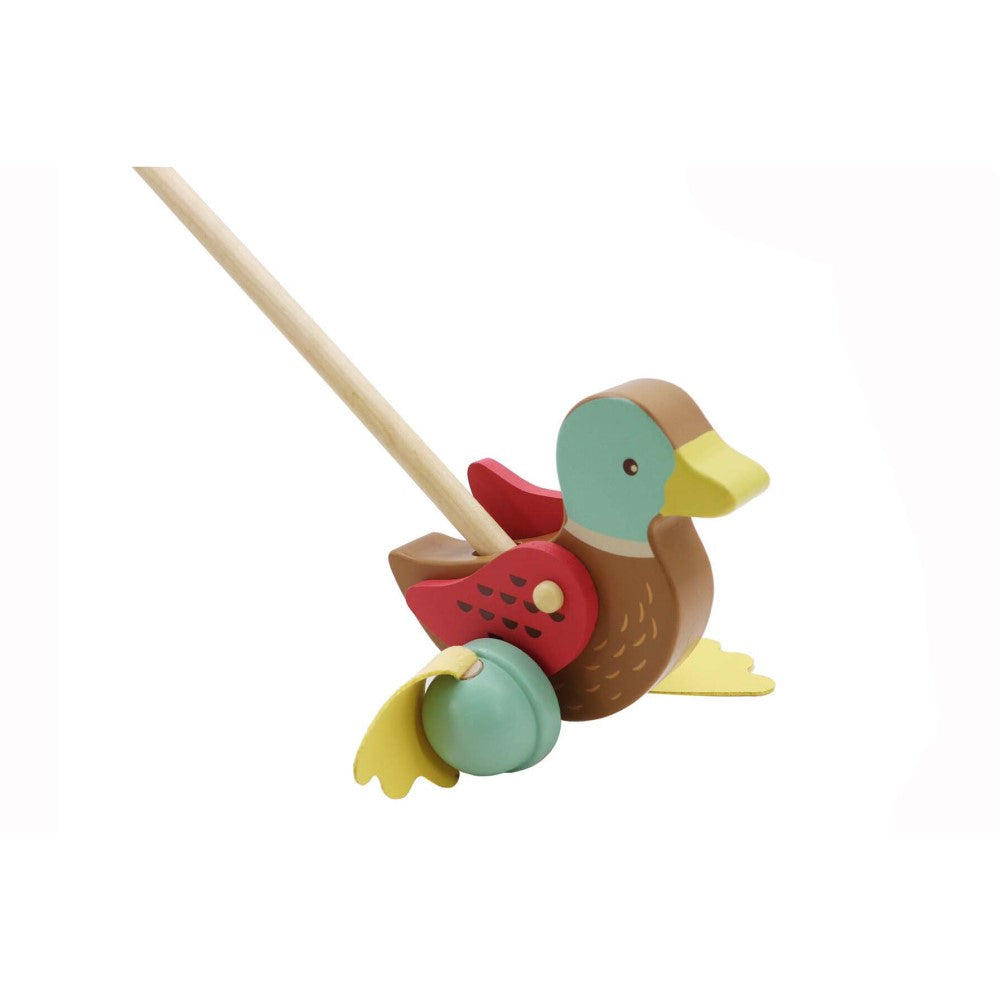 Quack & Go - Wooden Mallard Duck Push Toy