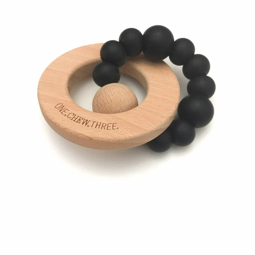 Personalised Radiance Silicone and Wood Teether (Available in 9 Colors)
