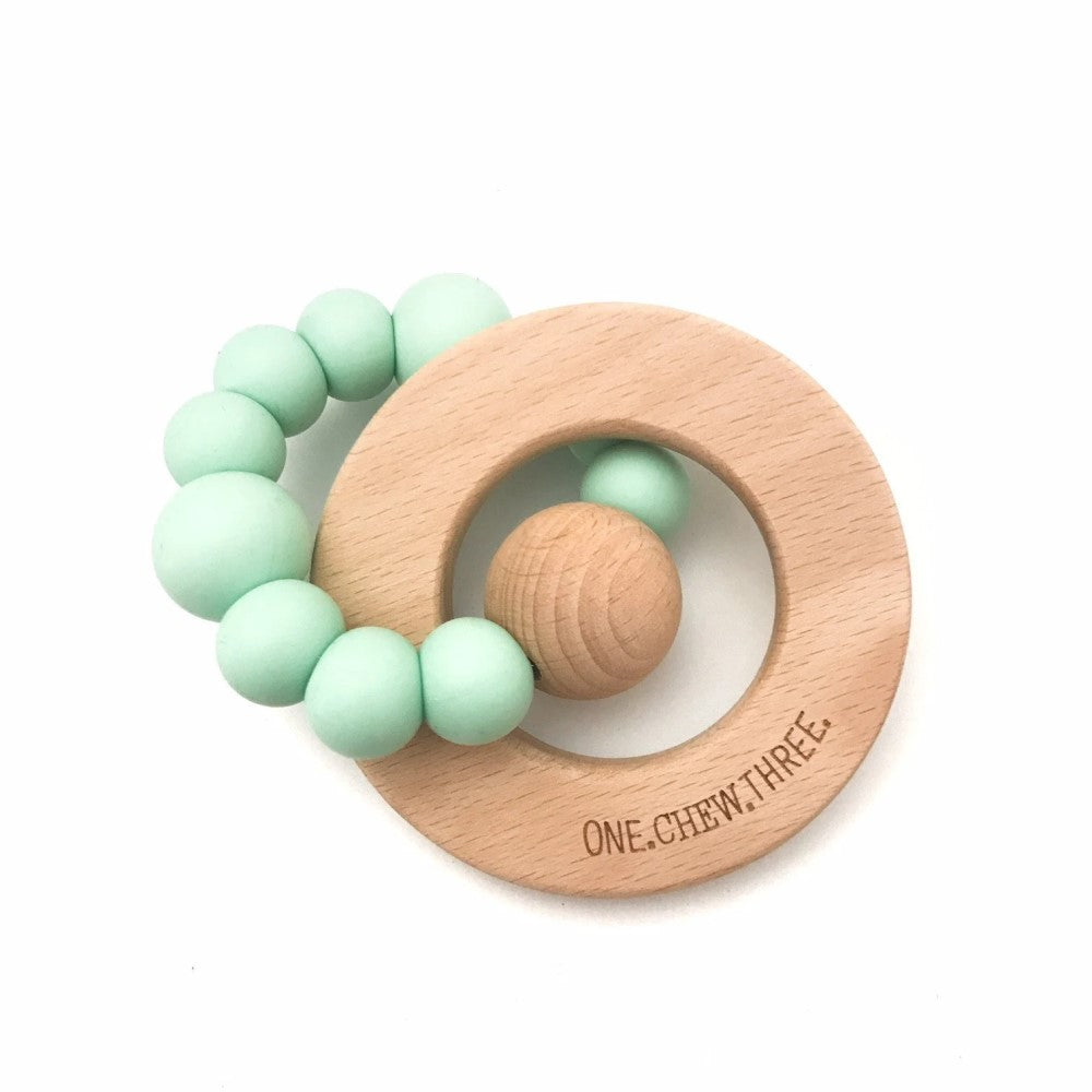 Personalised Radiance Silicone and Wood Teether (Available in 9 Colors)
