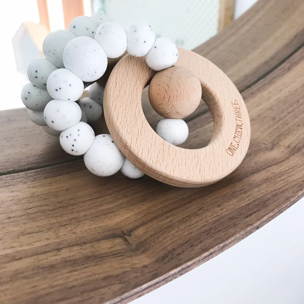 Personalised Radiance Silicone and Wood Teether (Available in 9 Colors)