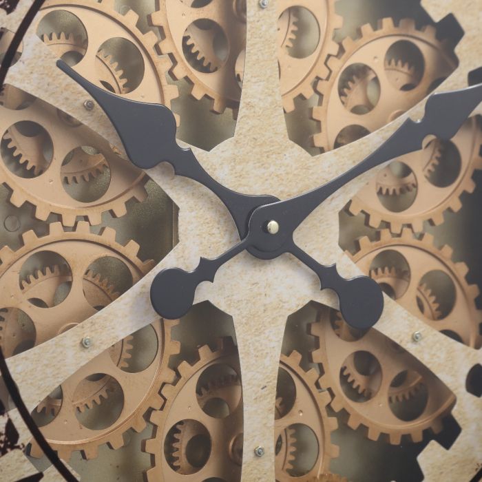Ragnar Round Exposed Gear Movement Wall Clock- 60cms
