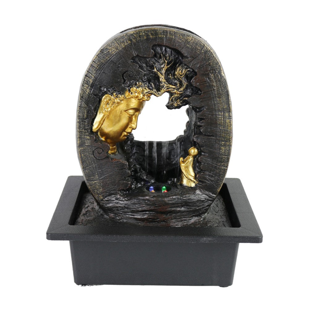 Raining Tranquil Buddha Polyresin Fountain Tabletop Decor