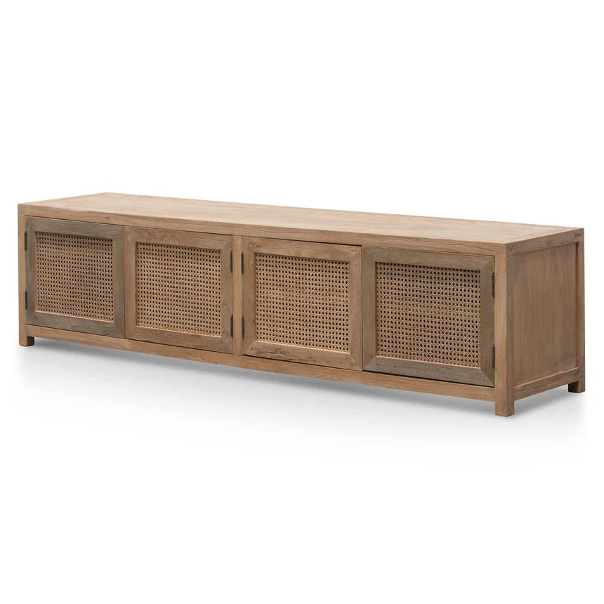 Rattan Doors Entertainment Unit 200cms - Natural
