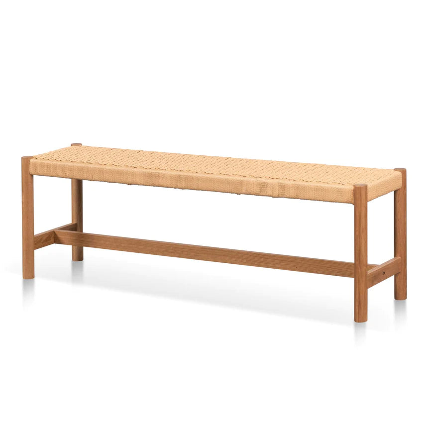 Rattan Woven Dining Benches 140cms - Natural