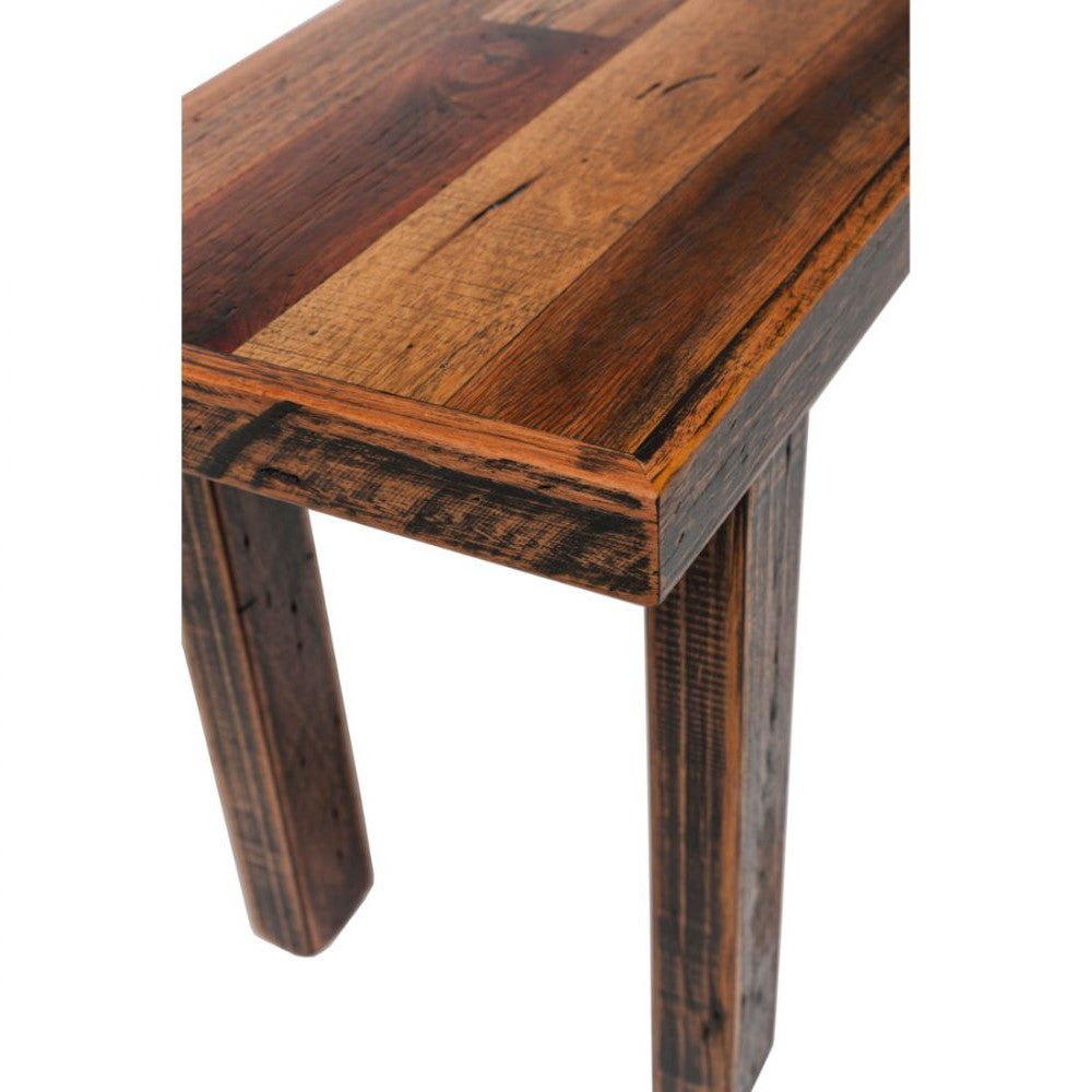 Reclaimed Wooden Dining Bench Staggered Finish Bed End 130cm