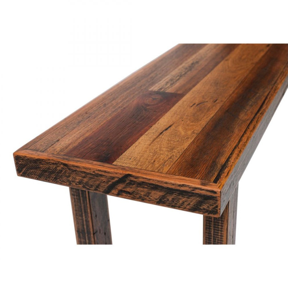 Reclaimed Wooden Dining Bench Staggered Finish Bed End 130cm