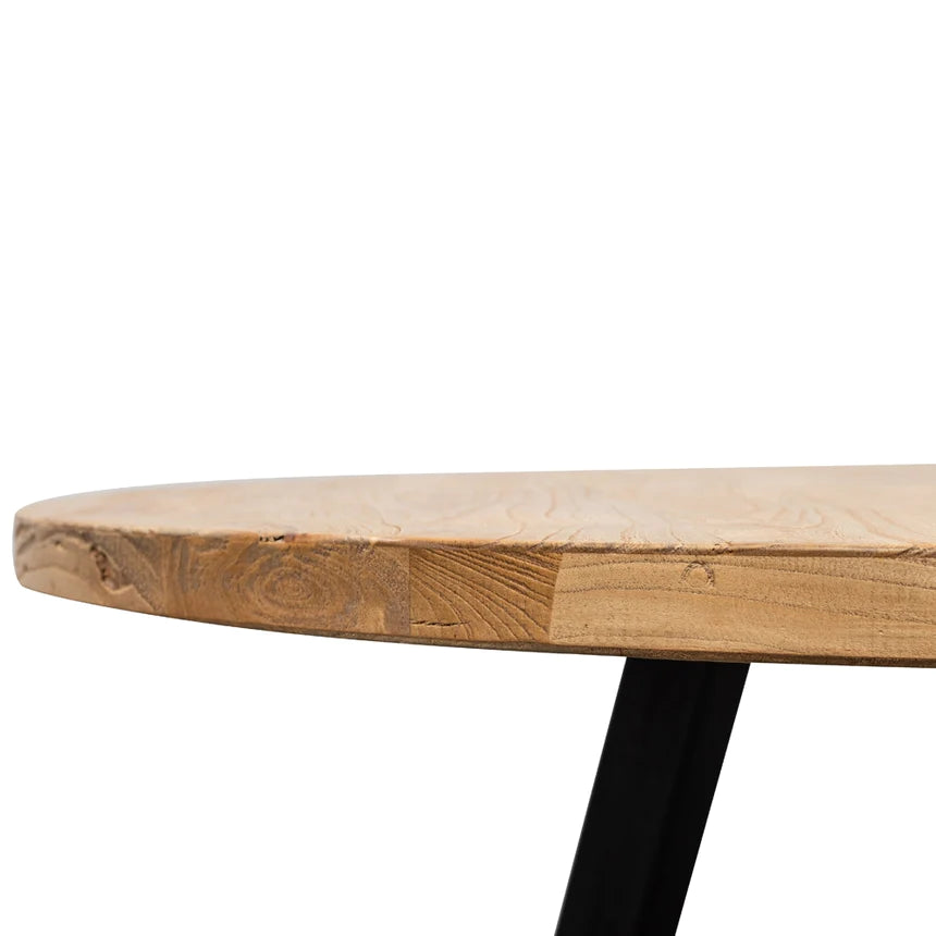 Reclaimed Wooden Dining Table 125cms - Natural & Black