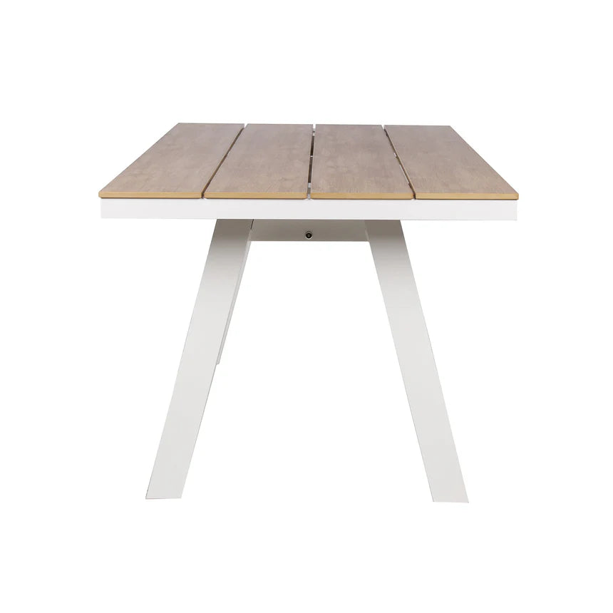 Rectangle Sand White Outdoor Dining Table - 180cms