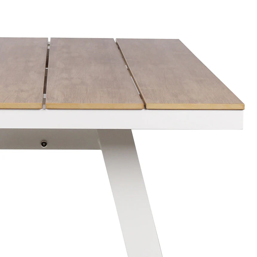 Rectangle Sand White Outdoor Dining Table - 180cms