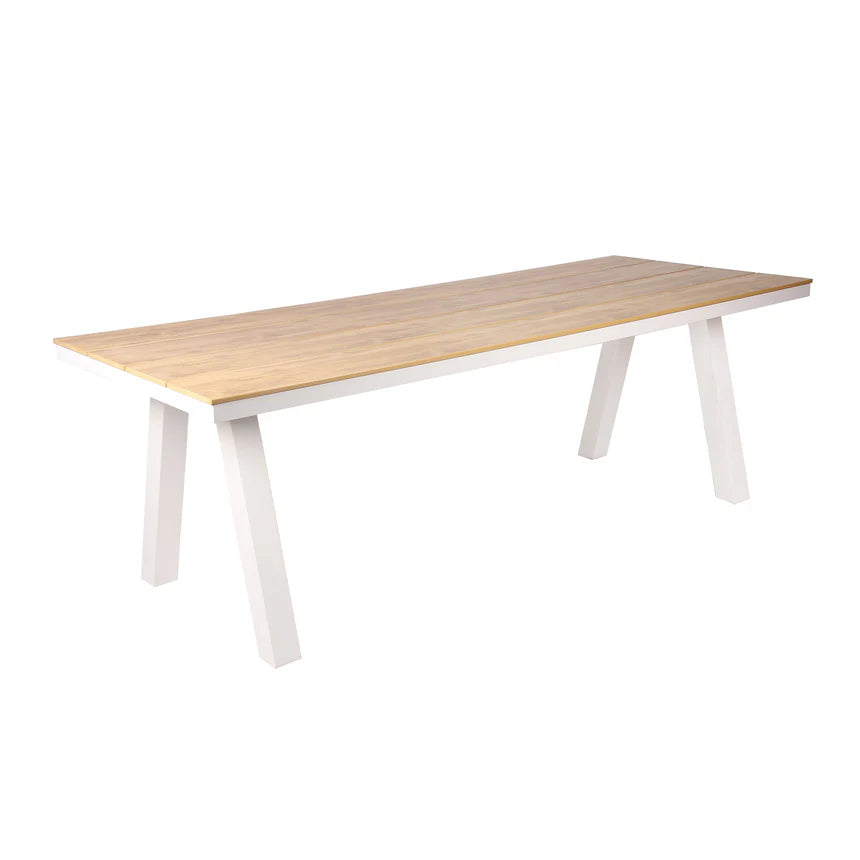 Rectangle Sand White Outdoor Dining Table - 230cms