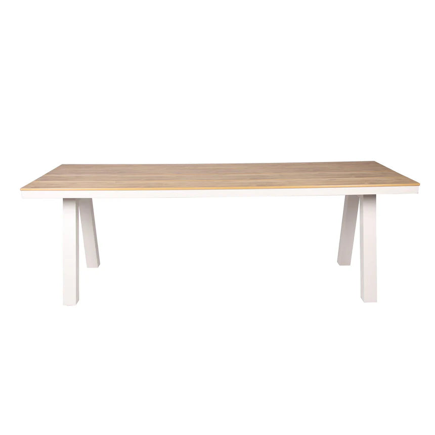 Rectangle Sand White Outdoor Dining Table - 230cms