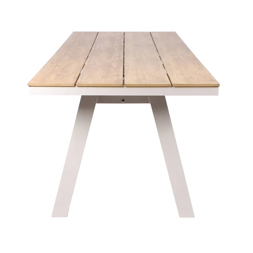 Rectangle Sand White Outdoor Dining Table - 230cms