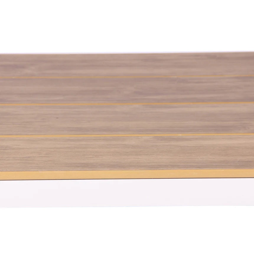 Rectangle Sand White Outdoor Dining Table - 230cms