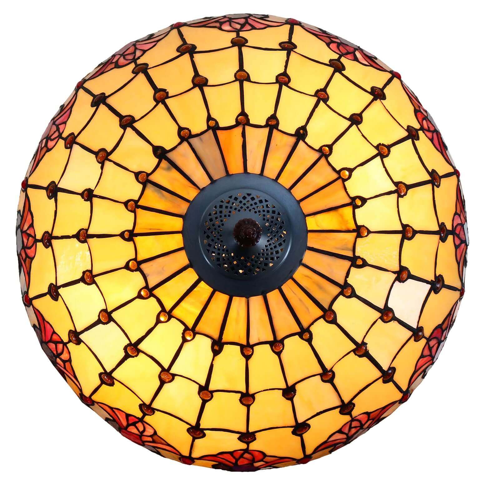 Red Tulips Tiffany Stained Glass Shade Floor Lamp