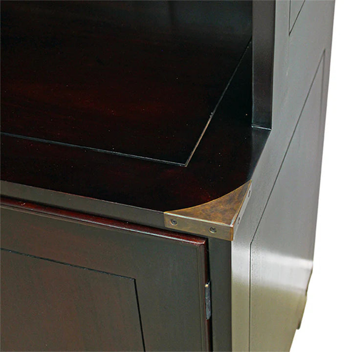 Refined Campaign Office Bookcase - Dark Mahogany