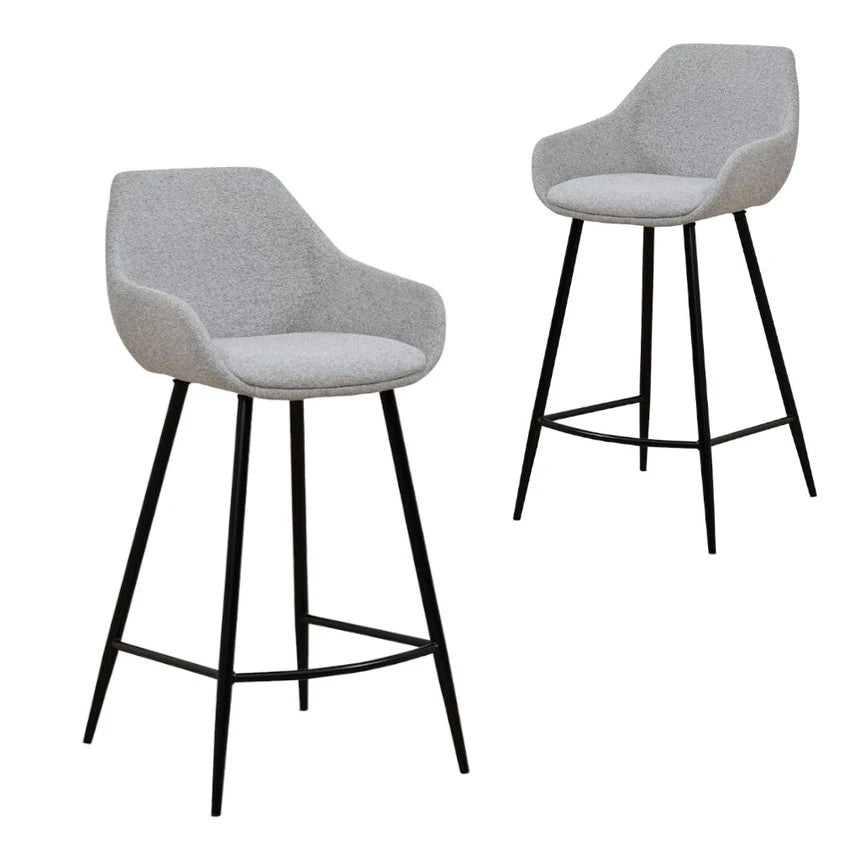 Refined Comfort Fabric Bar Stool - Spec Grey - (Set of 2)