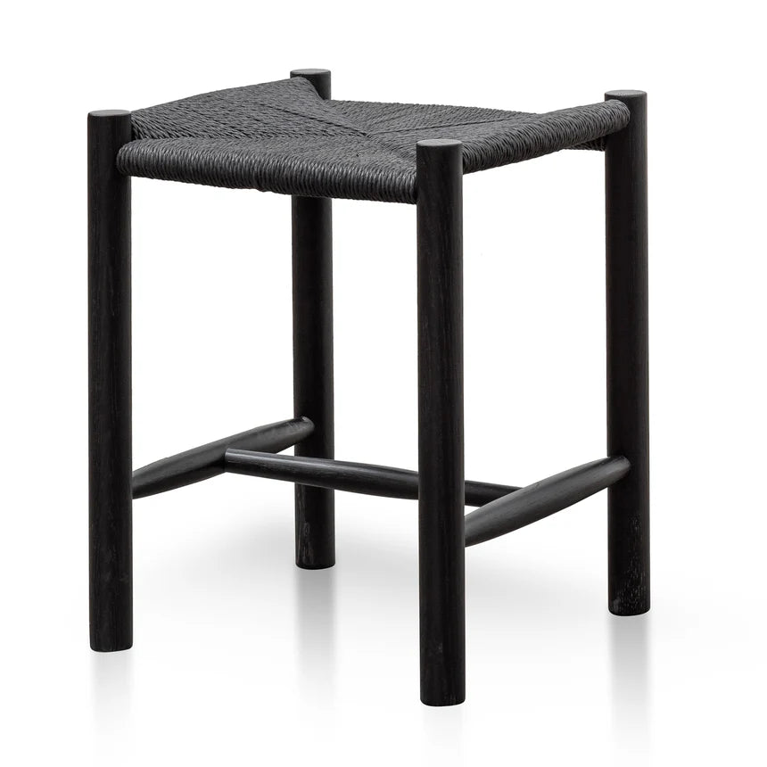 Refined Comfort Oak Low Stool - Black