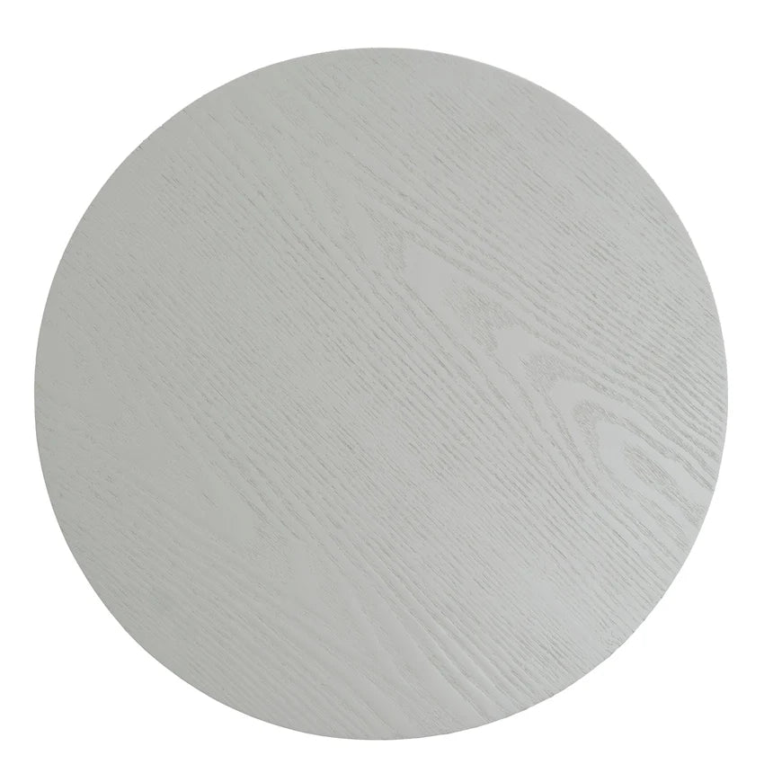 Refined Wooden Isla Round Side Table - Grey
