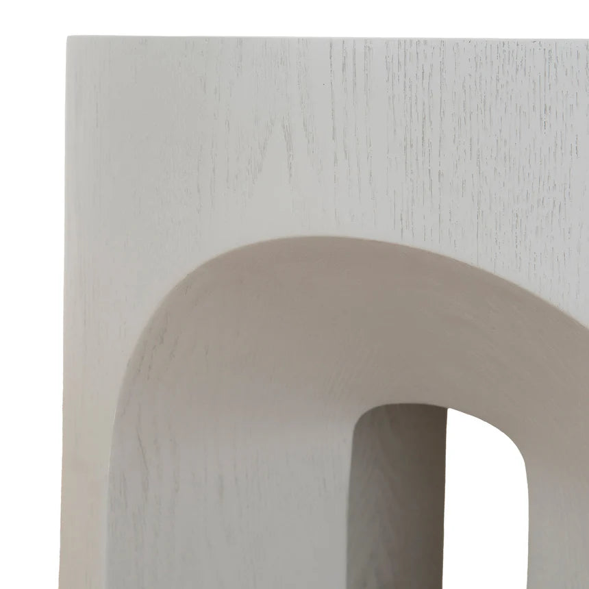 Refined Wooden Isla Round Side Table - Grey