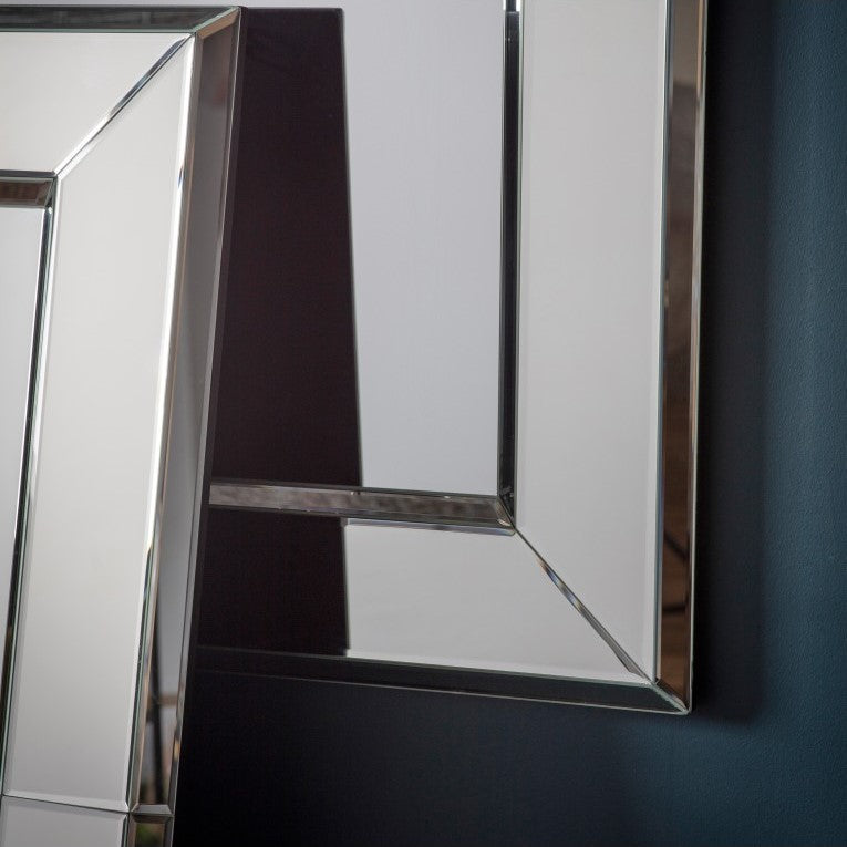 Reflective Grandeur Glass-Framed Mirror 106cms