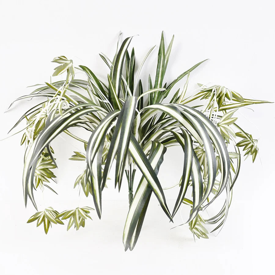 Artificial Faux Hanging Spider Plant Bush 60cms