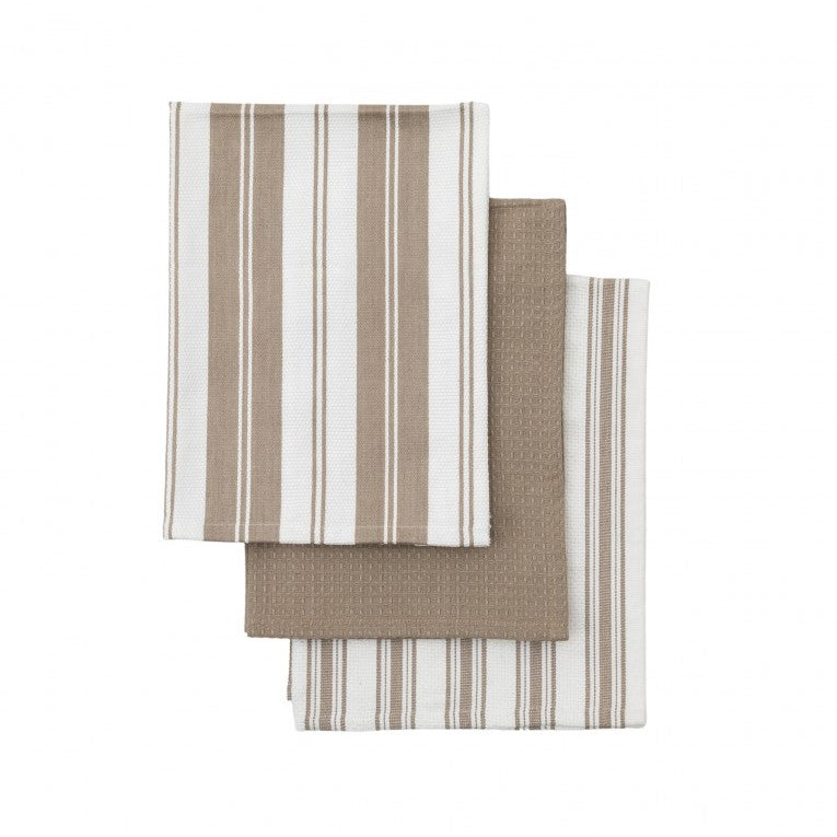 Earthy Brown Stripes Eco-Friendly Cleaning Towel - 3Pk