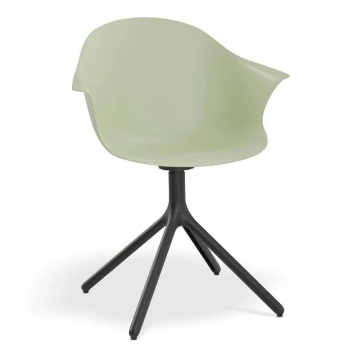 Refreshing Green Seat Swivel Base Dining Armchair