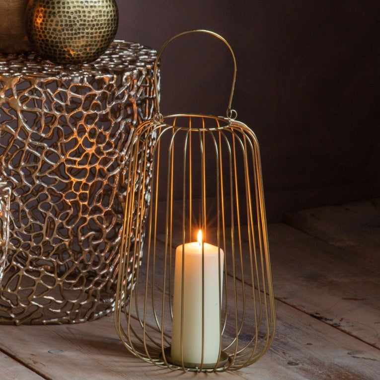Regal Radiance In Gold-Finish Large Lantern