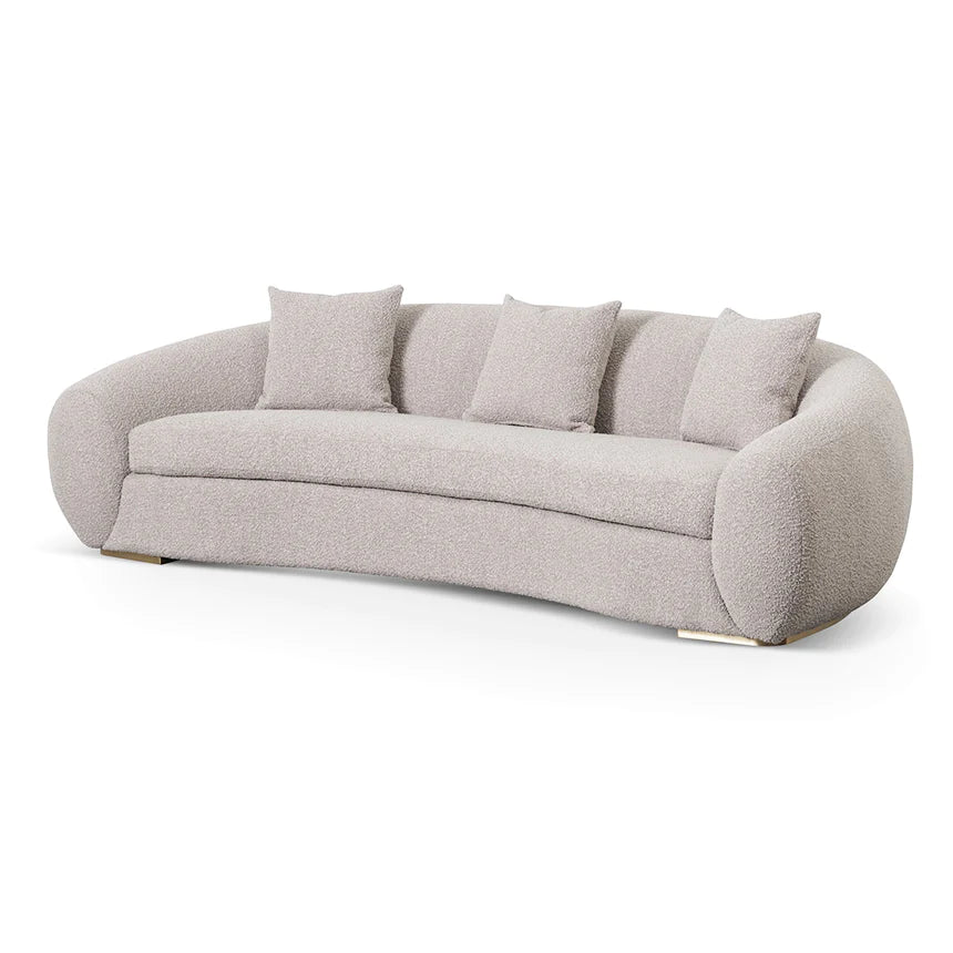 Relaxed Living 3-Seater Fabric Sofa - Ash Grey Boucle