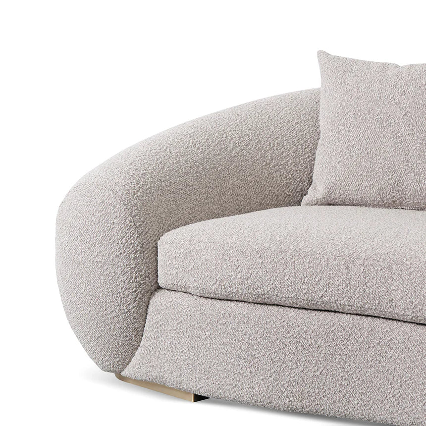 Relaxed Living 3-Seater Fabric Sofa - Ash Grey Boucle