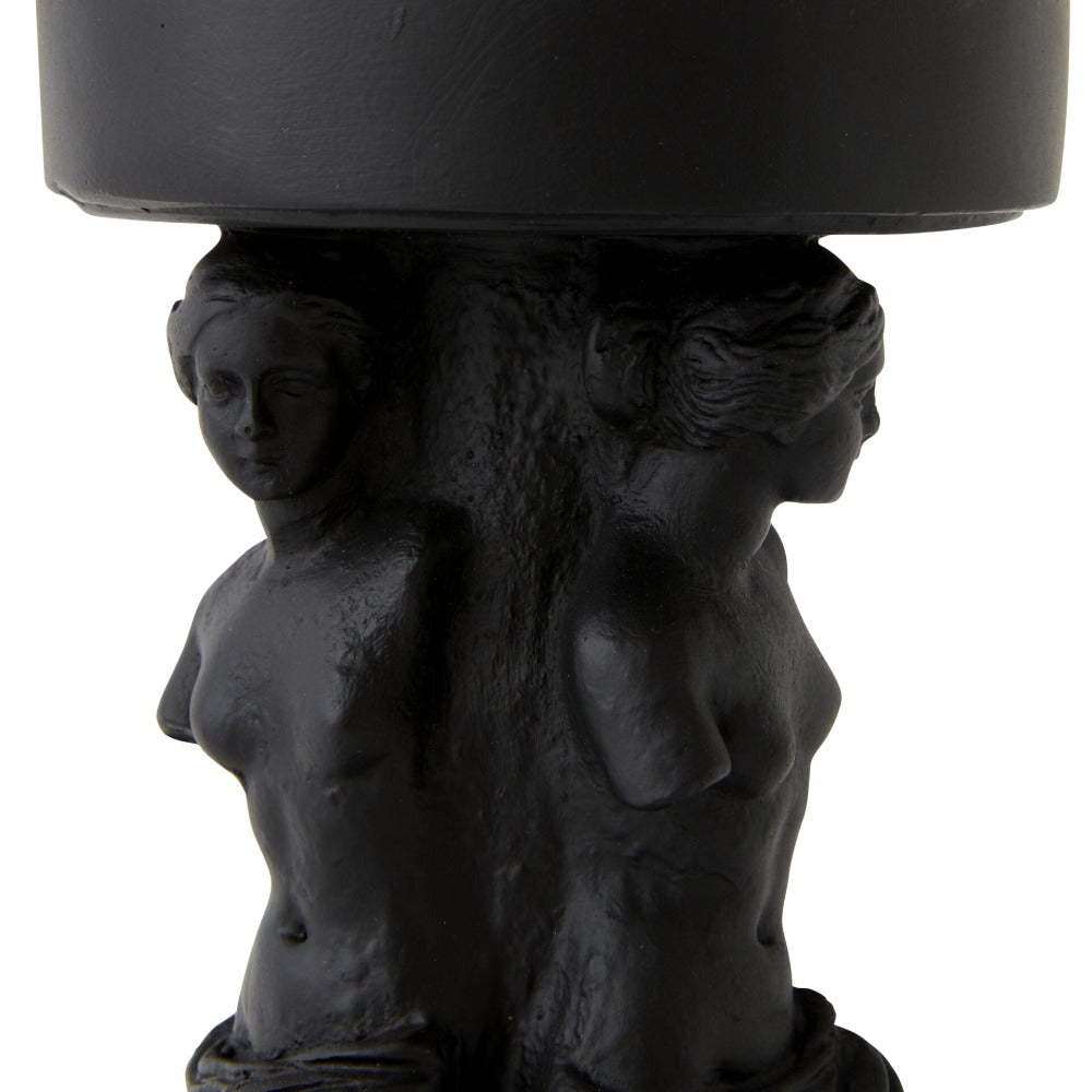 Renaissance Goddesses Pillar Candle Holder - Black