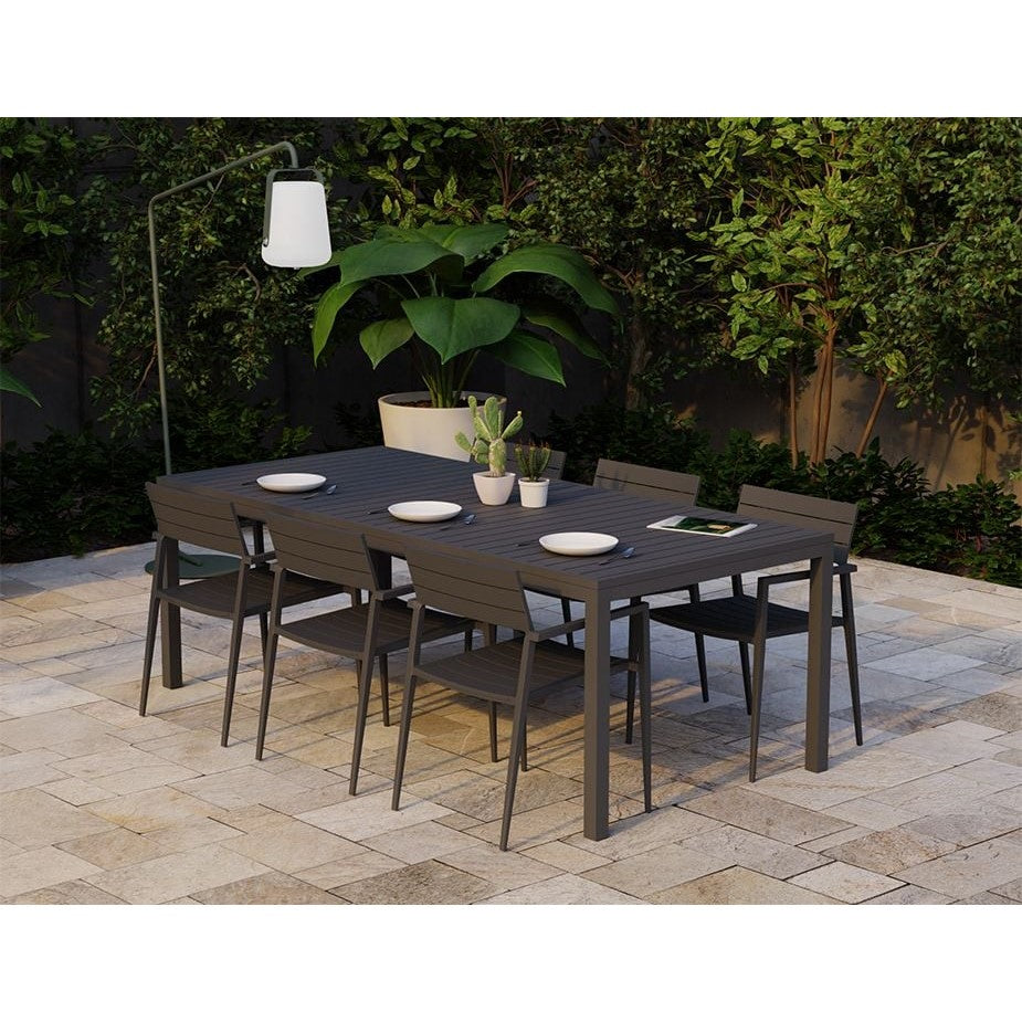 Retreat Charcoal Outdoor Metal Bench - 220x100cms