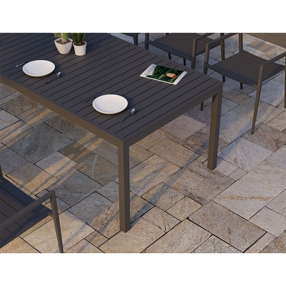 Retreat Charcoal Outdoor Metal Bench - 220x100cms