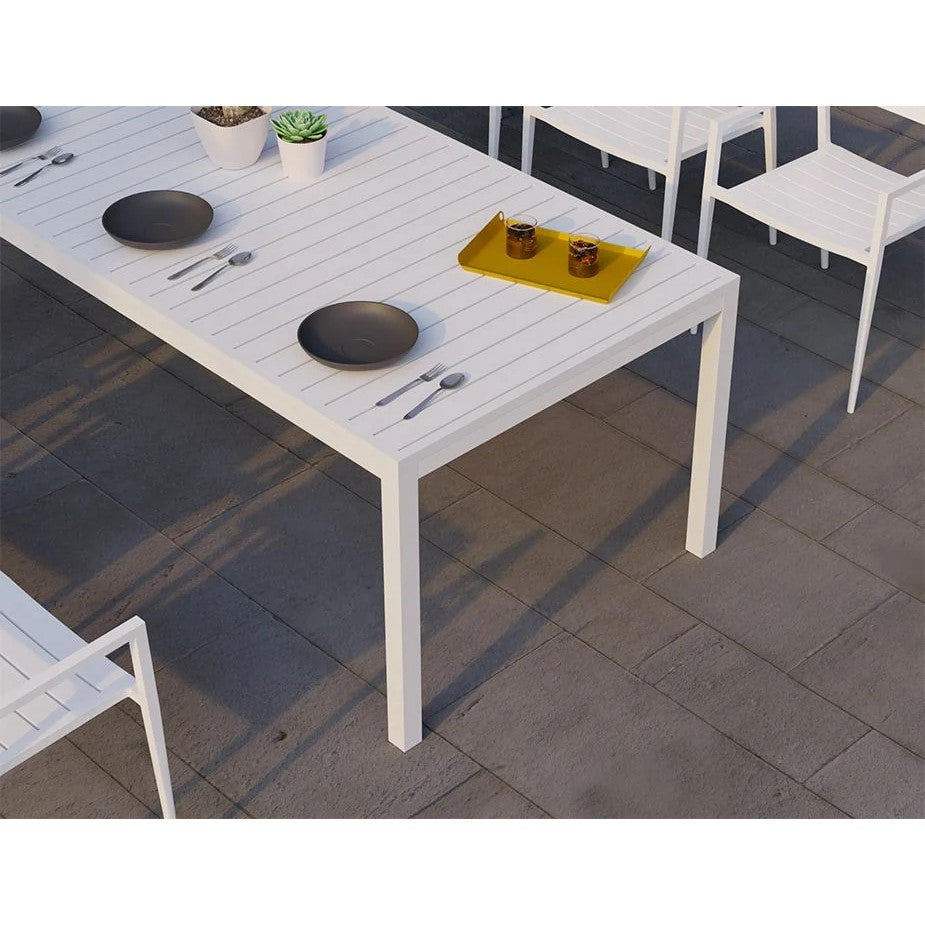Retreat White Outdoor Metal Bench - 220x100cms