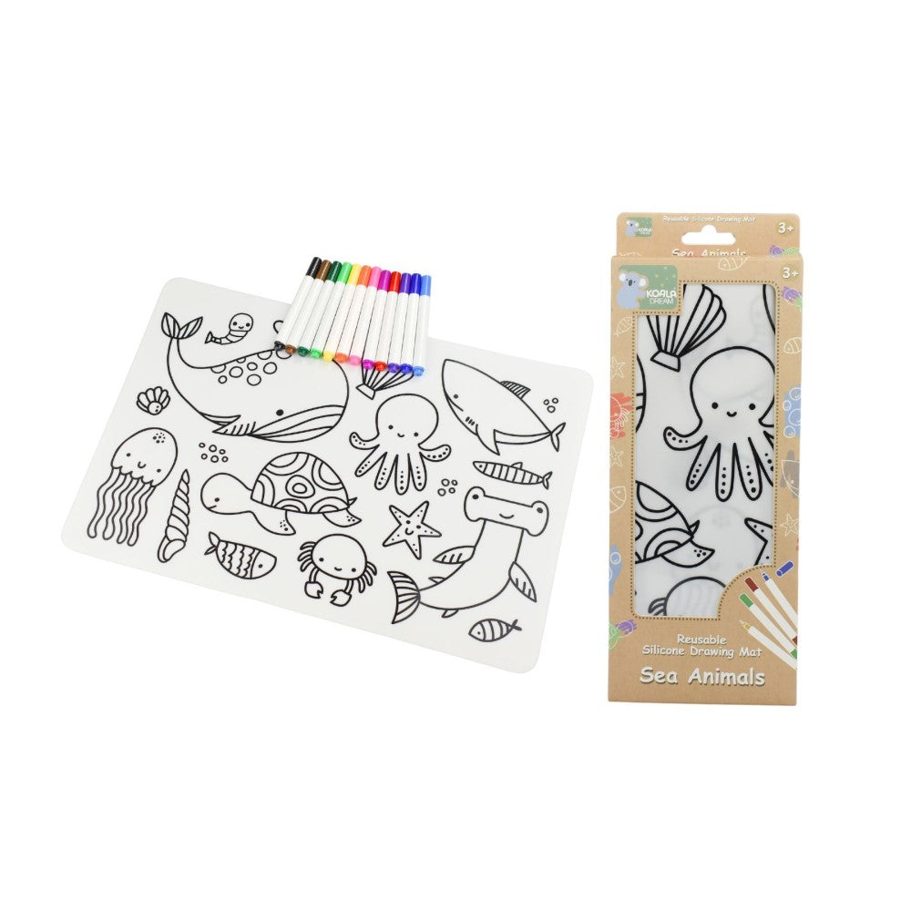 Reusable Silicone Sea Animals Drawing Mat