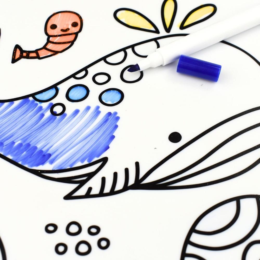 Reusable Silicone Sea Animals Drawing Mat