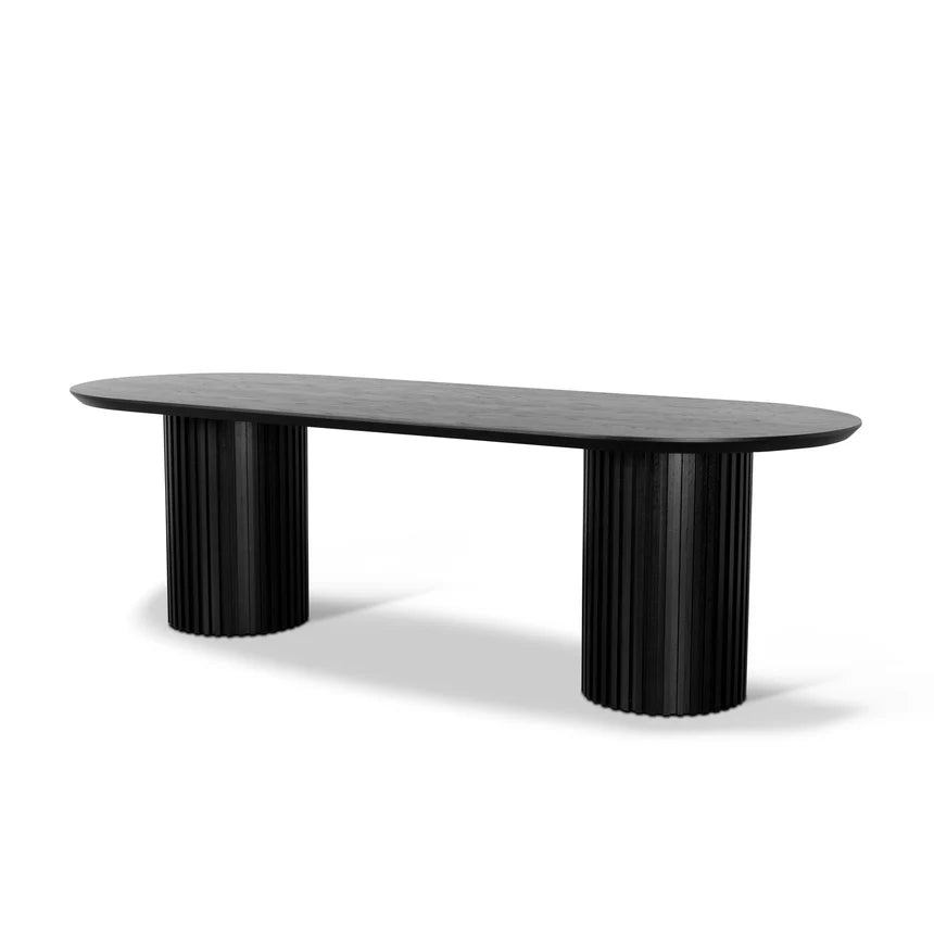 Rich Elegance Walnut Wooden Dining Table - Black - 250cms