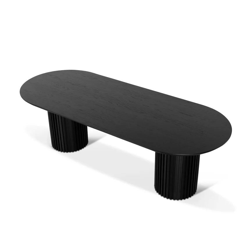 Rich Elegance Walnut Wooden Dining Table - Black - 250cms