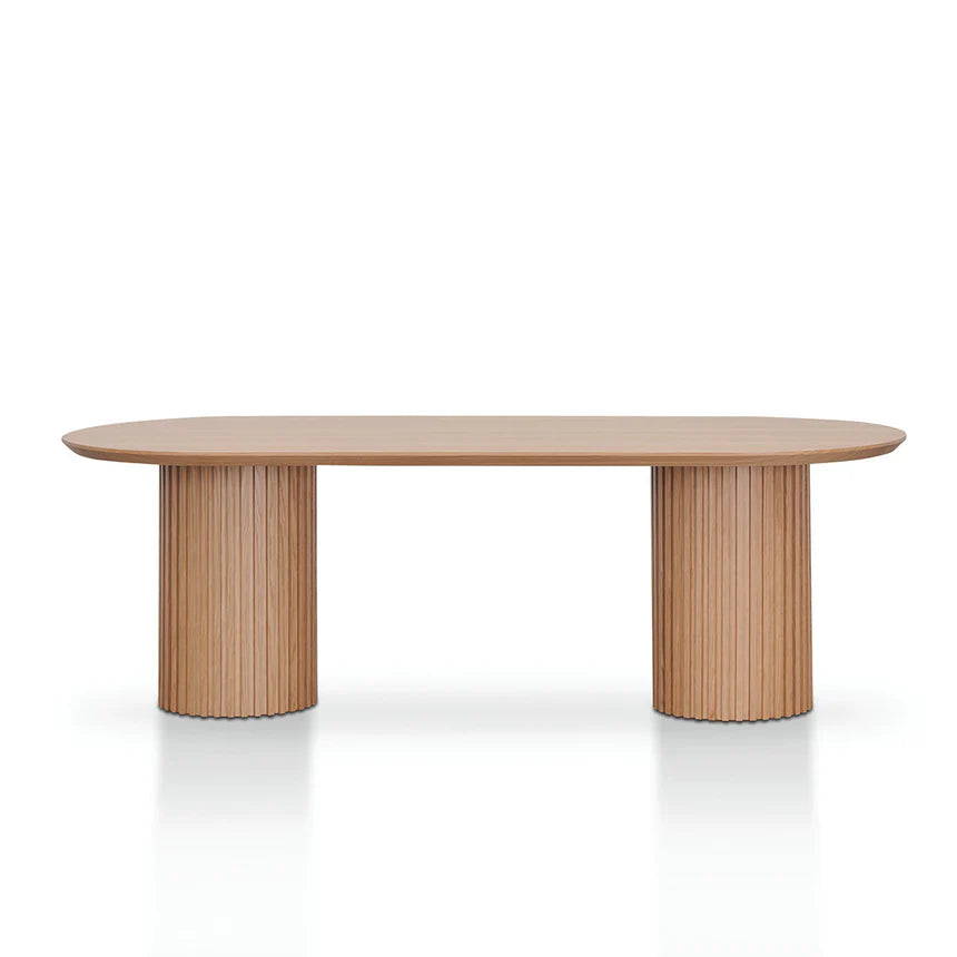 Rich Elegance Walnut Wooden Dining Table - Natural - 250cms