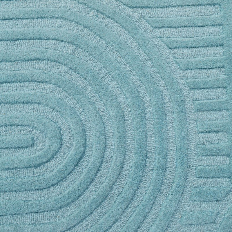 Rich Textured Hand-Embossed Wool Rug - Blue (Available in 3 Sizes)