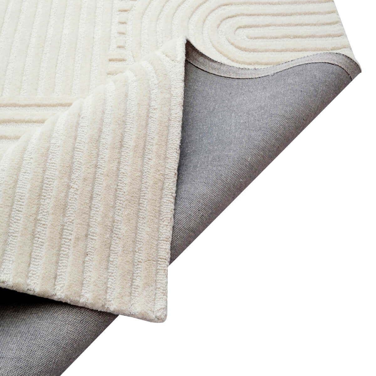 Rich Textured Hand-Embossed Wool Rug - Ivory (Available in 3 Sizes)