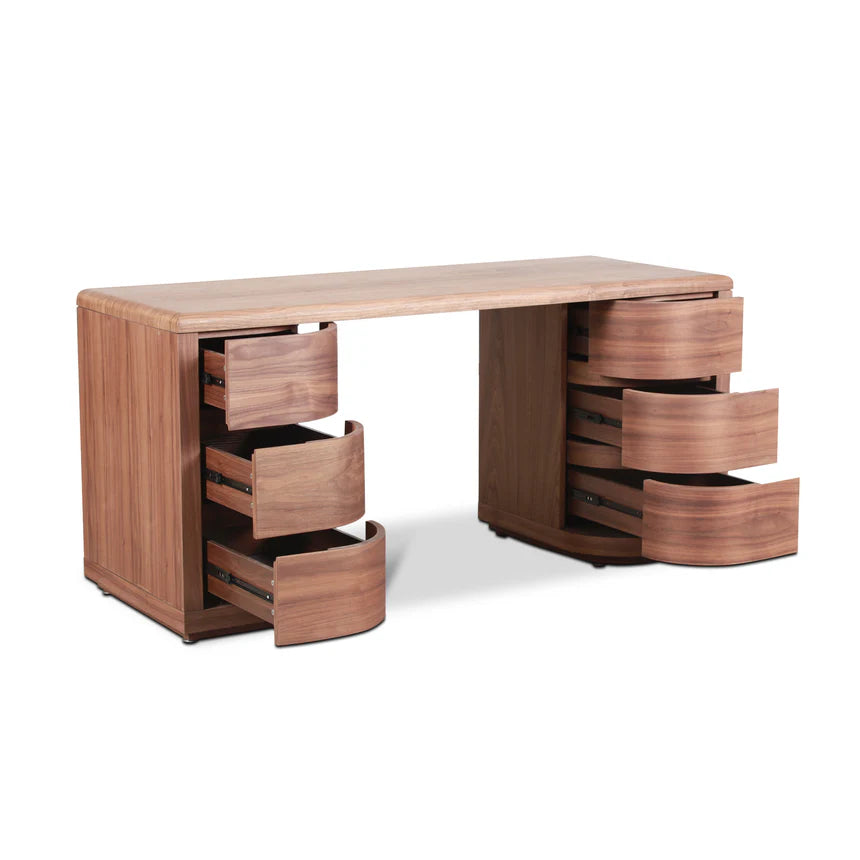 Rich Elegance Walnut Office Desk - 160cms