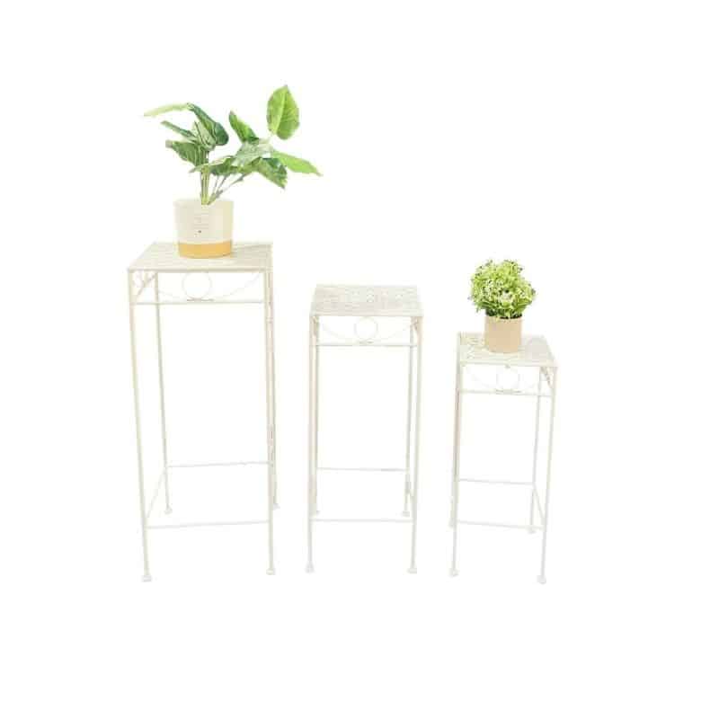 Set of 3 Nested Bordeaux Square Tables/Potplant Stands
