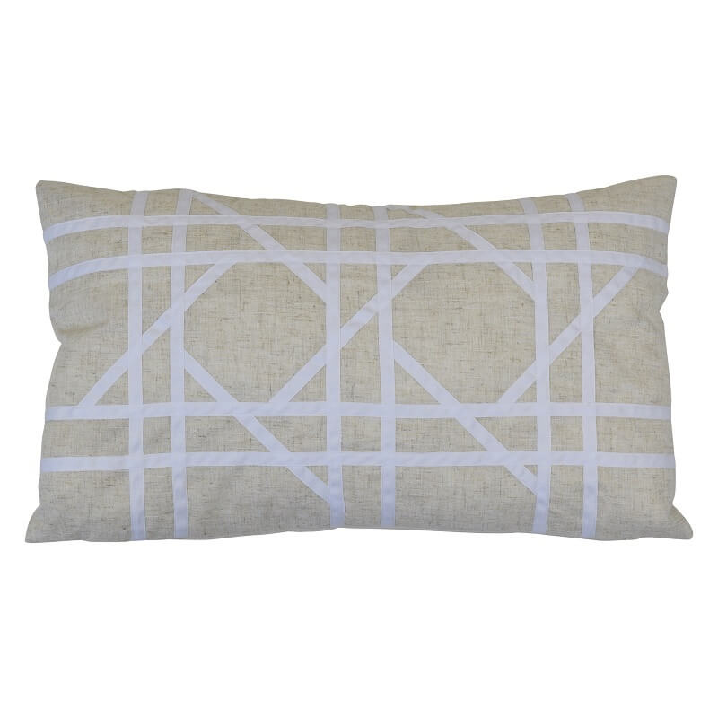 Riviera Poly Linen 35x60cm Rectangle Cushion Cover - Natural