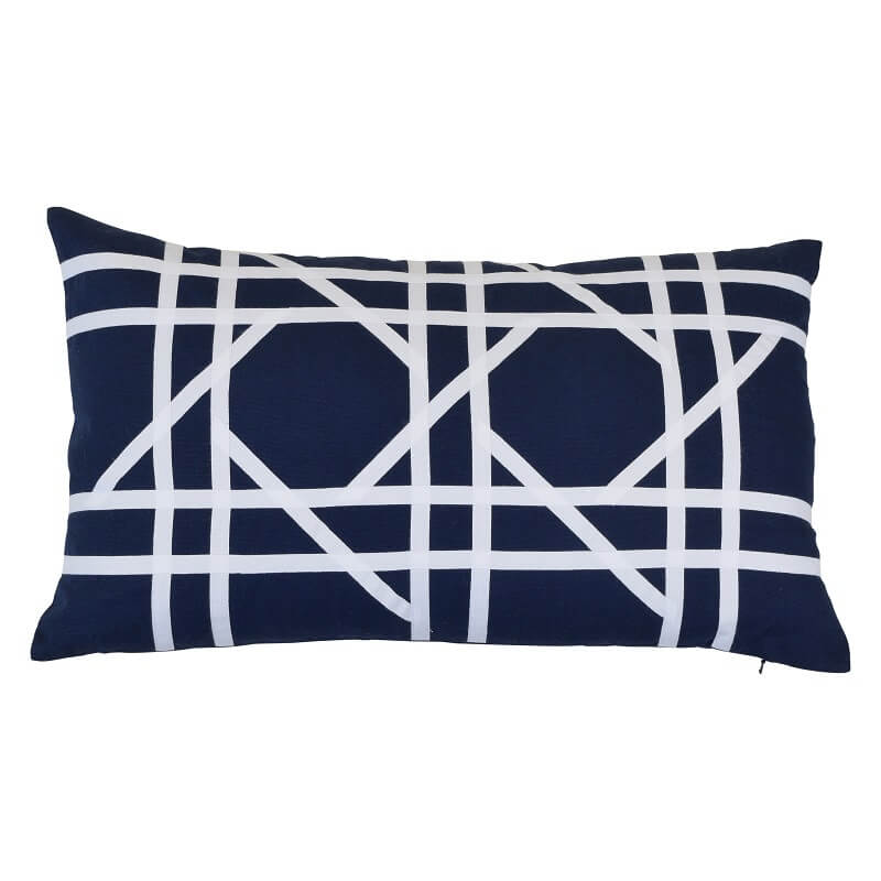 Riviera Poly Linen 35x60cm Rectangle Cushion Cover - Navy