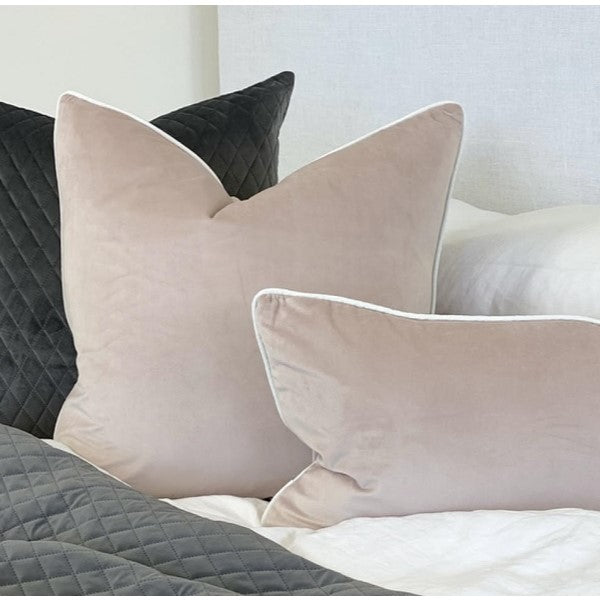 Rodeo Velvet 60x60cm Square Cushion Cover - Blush