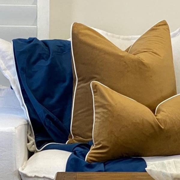 Rodeo Velvet 60x60cm Square Cushion Cover - Caramel