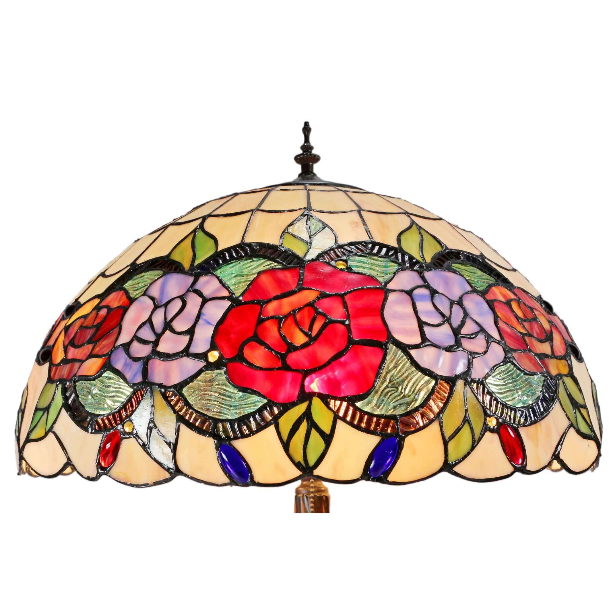 Rose Garden Tiffany Stained Glass Floor Lamp